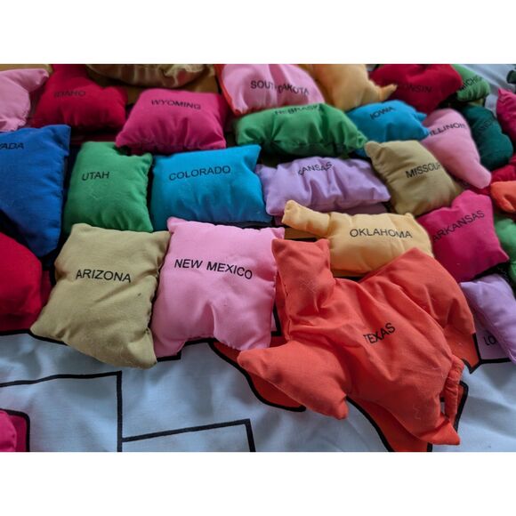 Vintage Plush Map with Plush States Puzzle Velcro (A8) - Picture 3 of 8